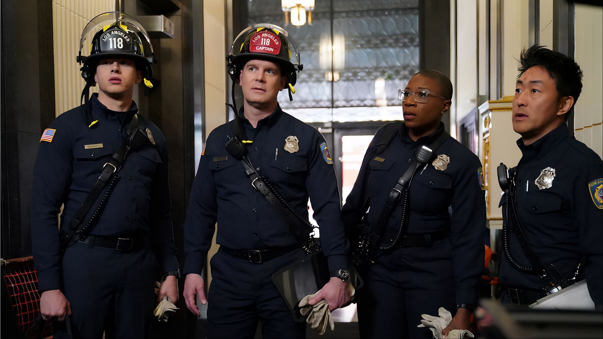 The 118 team from 9-1-1 responds to a high-stakes emergency in Season 8. (Image via Disney+)